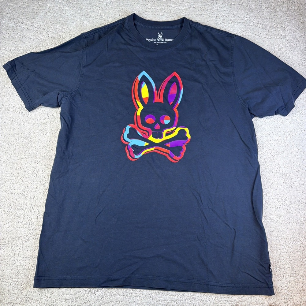 Men's Psycho Bunny Size 8 XL Graphic Tshirt Short Sleeve Vibrant Skull